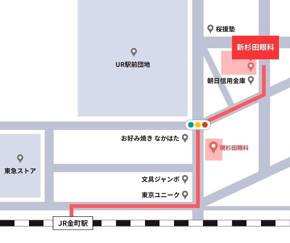 東京都葛飾区の眼科・杉⽥眼科までの地図